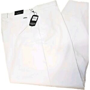 NEW Greg Norman WHITE Tech 5 Pocket Pant flat Front polyester Golf Pants 38x30